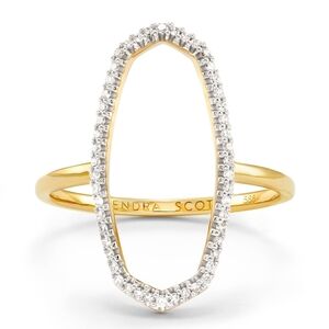 Kendra Scott Dani 14k Yellow Gold Open Ring in White Diamond New